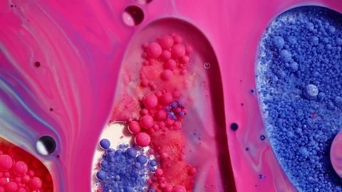 Bright colored ink bubbles Stock Footage 80903309