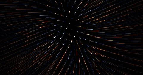 Bright colored lines, rays, on a dark background, abstraction, 3d render Illustrazione stock