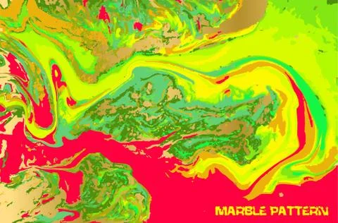 Bright colored marble pattern. Fluorescent liquid background. Artwork abstract Illustrazione stock