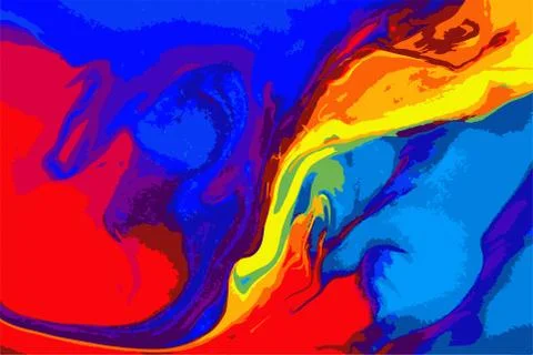 Bright colored marble pattern. Fluorescent liquid background. Artwork abstract Stock Illustration