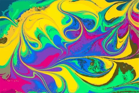 Bright colored marble pattern. Fluorescent liquid background. Artwork abstract Stock Illustration