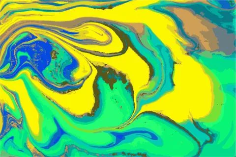 Bright colored marble pattern. Fluorescent liquid background. Artwork abstract Stock Illustration