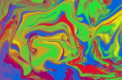 Bright colored marble pattern. Fluorescent liquid background. Artwork abstract Stock Illustration