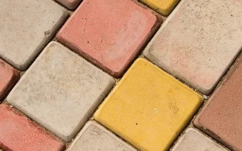 Bright colored paving brick . Stock Photos