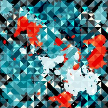 Bright colored polygons abstract geometric background Illustrazione stock