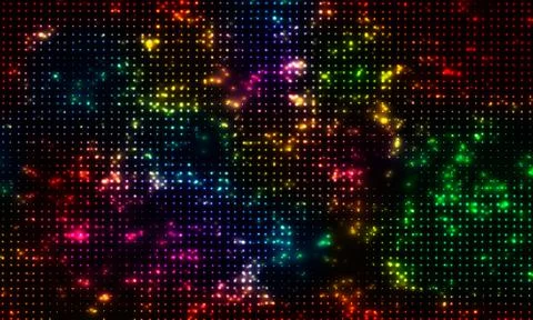 Bright colored sparkle on a black background. Effect halftone Vector backgrou Stock Illustration