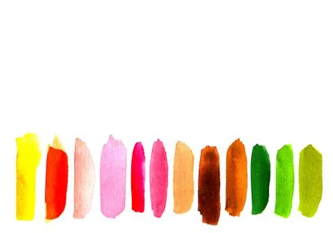 Bright colored stripes brush strokes watercolor paints Easter card Stock Illustration