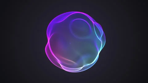 Bright, colorful 3D sphere with wavy pixelated surface on black background. Stock Footage 256978440
