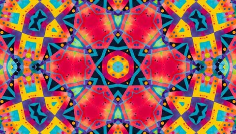 Bright colorful abstract kaleidoscopic pattern Stock Illustration
