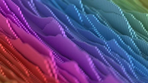Bright colorful amplitude level meter seamless loop 3D render animation Stock Footage 128669729