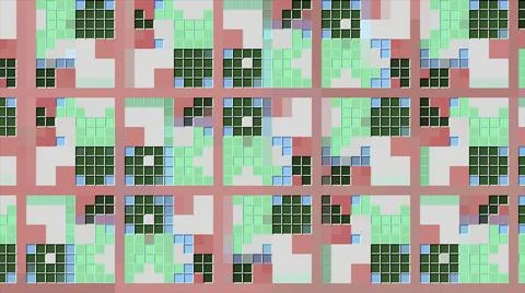 Bright colorful animation with pixel pattern. Motion. Beautiful stylish pattern Stock Illustration