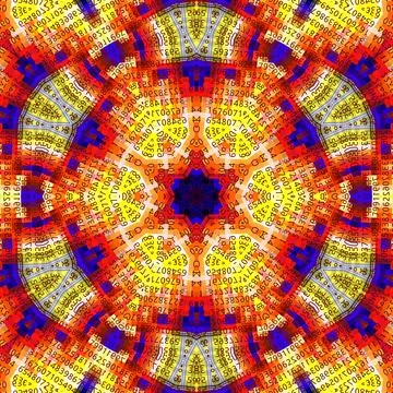 Bright colorful background with abstract pattern of numbers and shapes Stock Illustration