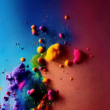 Bright colorful bubbles on the multicolored surface Illustrazione stock