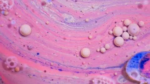 Bright colorful bubbles on the surface of the water. Abstract paint bubbles Illustrazione stock
