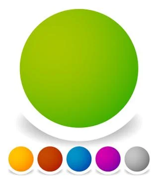 Bright colorful circle design elements, empty blank button backgrounds in 6 c Illustrazione stock