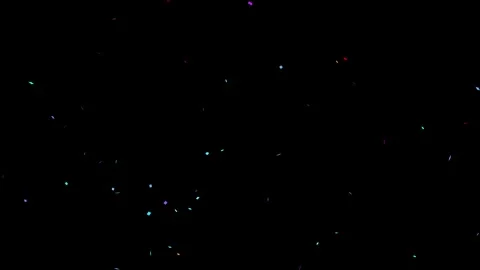 Bright colorful confetti explosion on black background, energetic festive s.. Stock Footage 342246791