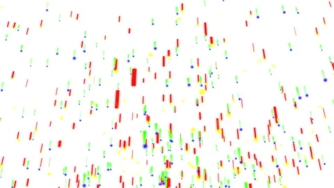 Bright Colorful Confetti Falling with Multicolor Glitter Paper on White 4K Video stock 343561789