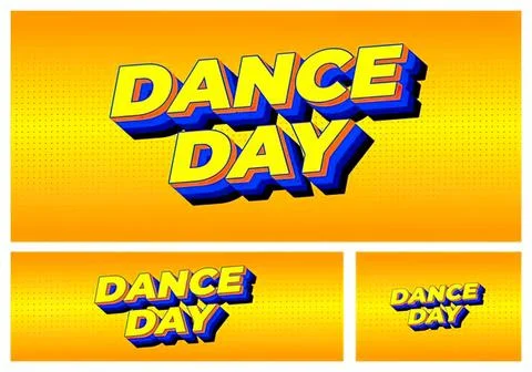 Bright colorful dance day text with vibrant background Stock-Illustration