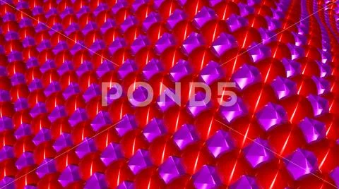 Bright colorful, dynamic and shiny solid spheres floating in a wavy backgroun Stock Photos