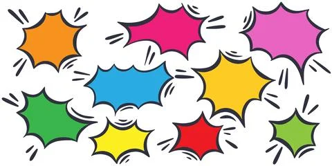 Bright colorful explosive design elements Illustrazione stock