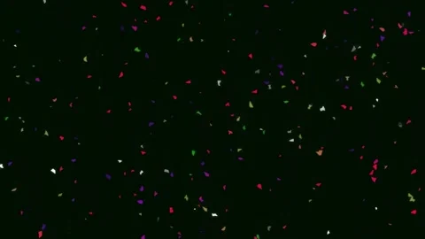 Bright colorful falling glitter and confetti animation on black background Stock Footage 342205107