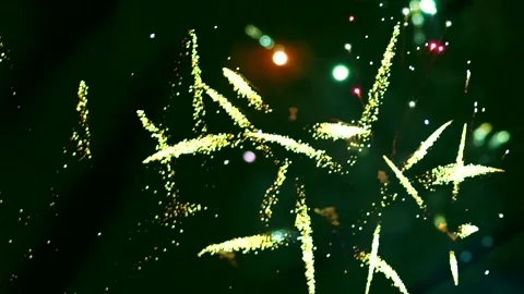 Bright colorful firework display exploding in the night sky during a festiv.. Video stock 343690172