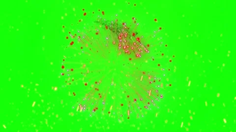 Bright colorful firework explosion isolated on a green screen background Stock Footage 344918913