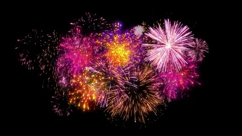 Bright colorful fireworks display exploding in the night sky for celebration Video stock 341908074
