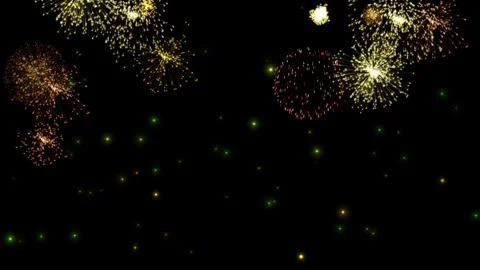 Bright colorful fireworks display exploding in the dark night sky for 库存影片 342896476