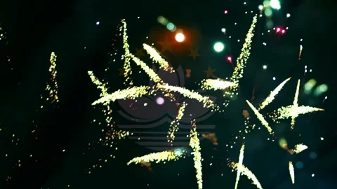 Bright colorful fireworks display lighting up the night sky with festive ce.. Vídeos de archivo 343690205