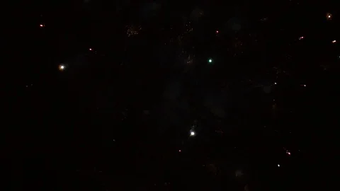 Bright colorful fireworks exploding in the dark sky. Stock Footage 100847262
