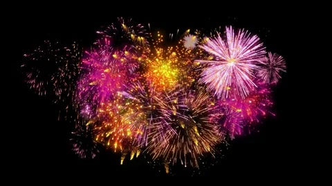 Bright colorful fireworks exploding in the night sky for celebration and 스톡 동영상 341907867