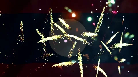 Bright colorful fireworks exploding in the night sky during a celebration Video stock 343690342