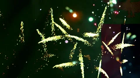 Bright colorful fireworks exploding in the night sky during a festive celeb.. 库存影片 343690347