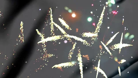 Bright colorful fireworks exploding in the night sky during a festive celeb.. Stock Footage 343690354
