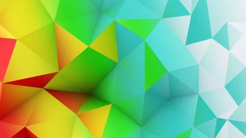 Bright colorful gradient low poly surface seamless loop 3D animation Stock Footage 81375212