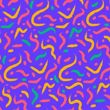 Bright Colorful Grunge Seamless Pattern With Waves Illustrazione stock
