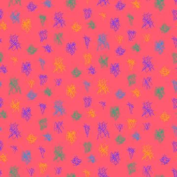Bright Colorful Grunge Seamless Pattern With Noize イラスト素材