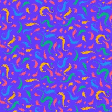 Bright Colorful Grunge Seamless Pattern With Waves Illustrazione stock
