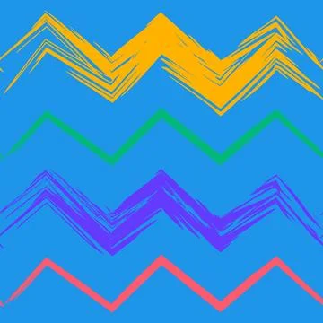 Bright Colorful Grunge Seamless Pattern With Noisy ZigZag Stock Illustration