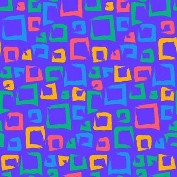 Bright Colorful Grunge Seamless Pattern Geometric Scratches Illustrazione stock