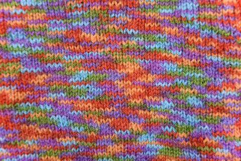 Bright colorful knitted pattern close-up look Stock Photos