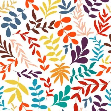 Bright colorful leaf print vector graphics イラスト素材