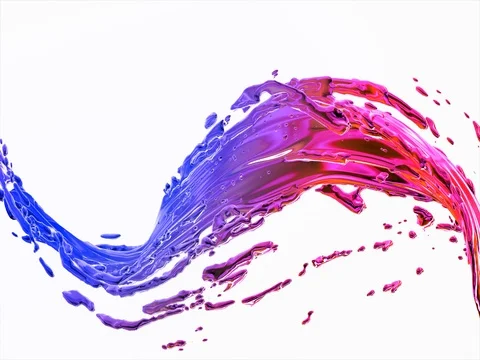 Bright colorful paint splash on white background Stock Footage 80552412