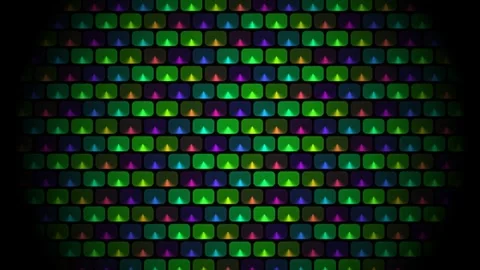 Bright colorful pattern of virtual shapes on dark Stock Footage 338328167