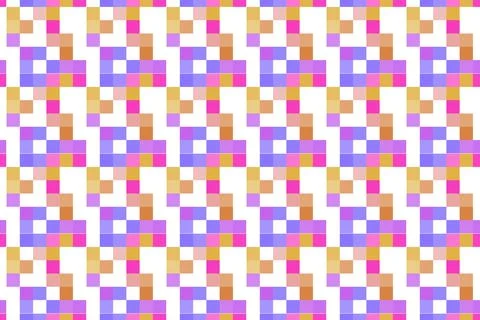 Bright Colorful Pixel Grid Pattern Stock Illustration