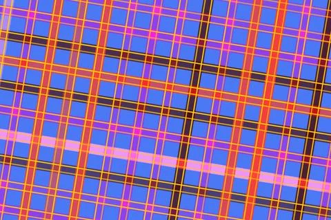 Bright colorful plaid fabric pattern with red blue yellow lines Stock Illustration