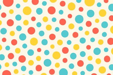 Bright colorful polka dot pattern seamless fun cheerful background Stockillustratie