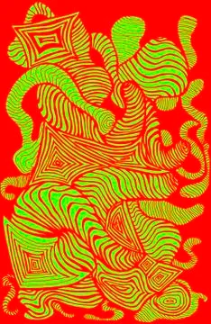 Bright, colorful, psychedelic pattern, decorative background, gr Stock Illustration