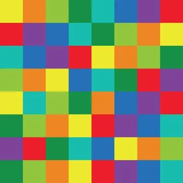 Bright colorful seamless geometric pattern with abstract square mosaic shap.. Stock Illustration